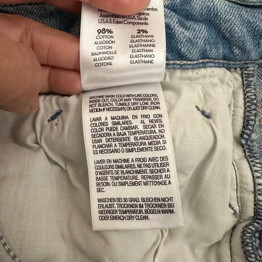 MOTHER The Patchwork Tomcat Ankle Raw Hem New Hobbies Blue 28 - Picture 7 of 16